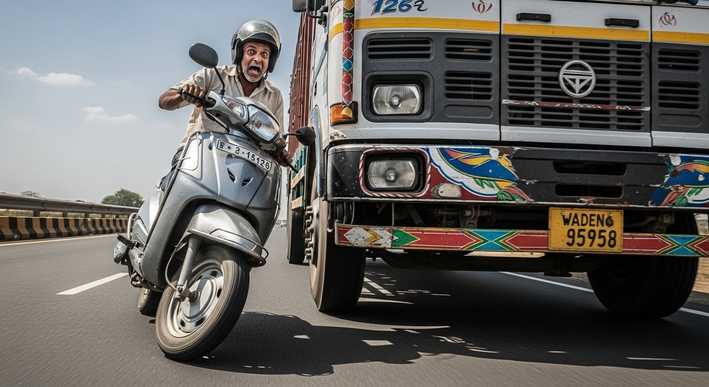 Scooter Rider Returns After Colliding With Death Itself, People Say 'Yamraj Was On Holiday'