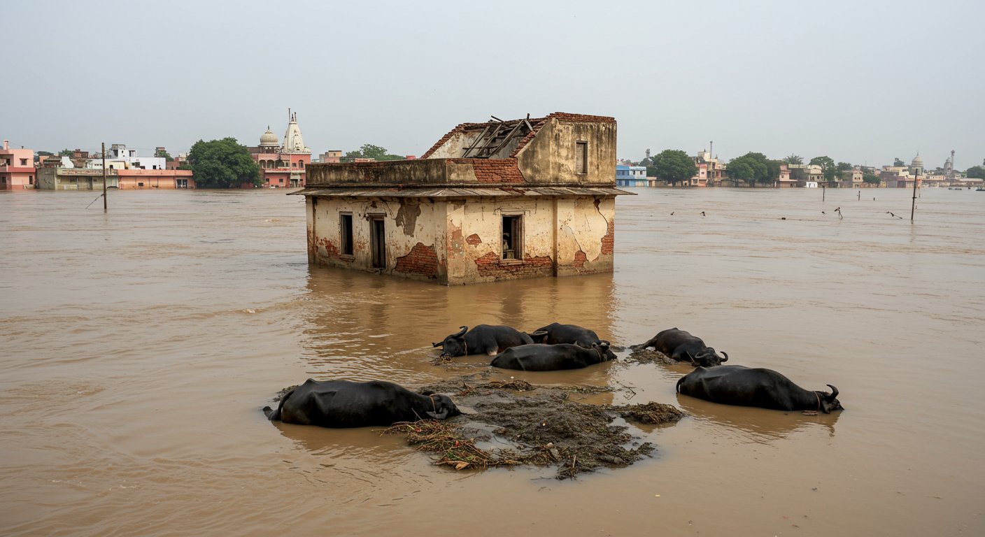 Yamuna wreaks havoc in Mathura-Vrindavan: House collapses, eight buffaloes dead; all schools up to 12th grade closed