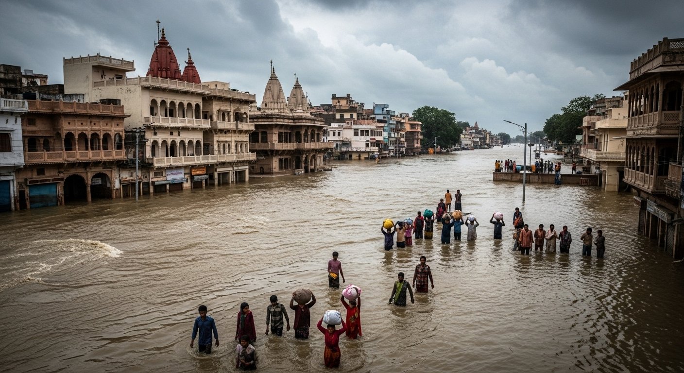 Yamuna's Havoc in Vrindavan: Thousands Homeless, Colonies and Roads Submerged; Appeal for Administrative Help