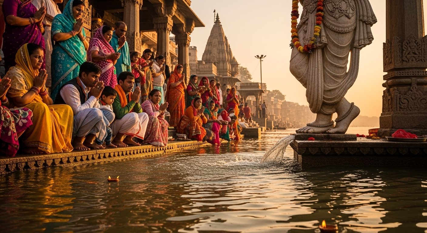 Spectacular Sight in UP: Yamuna Eager to Touch Krishna's Feet, Devotees Immersed in Devotion; Watch Viral Video