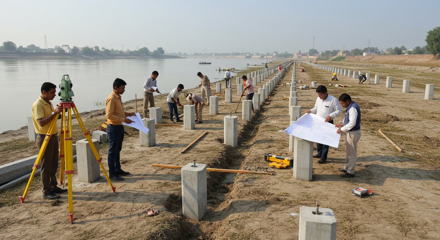 Yamuna's Floodplain Delineated: 2,567 Pillars to be Erected Along 5,134 Meters in UP, Work Under Engineers' Supervision