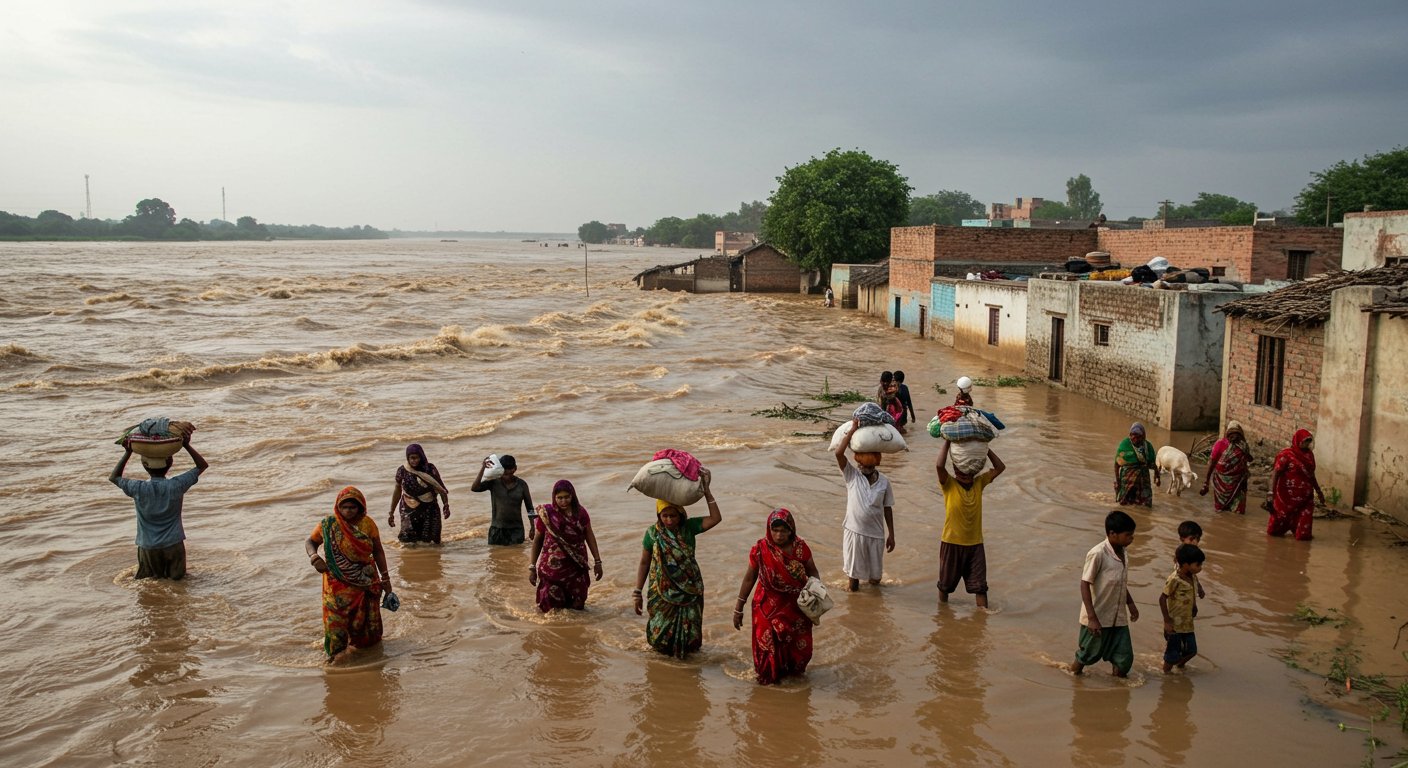 Raging Yamuna in Agra: 40 Villages Under Flood Threat, Houses Evacuated, DM Issues Appeal