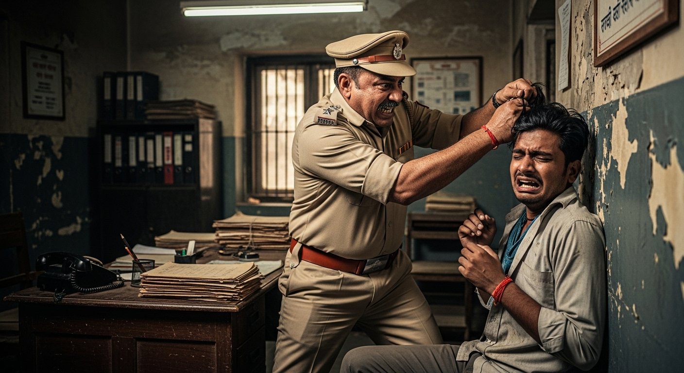 Bareilly: Sub-inspector beat youth after asking caste in police station, uproar as video goes viral!