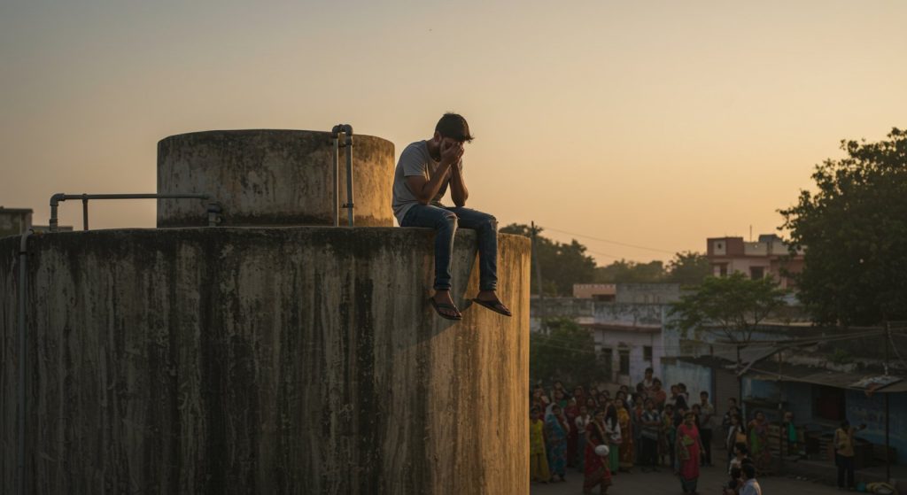'Veeru' The Lover Climbs Water Tank; Cries 'I Can't Live!' After Girlfriend Ignores Call