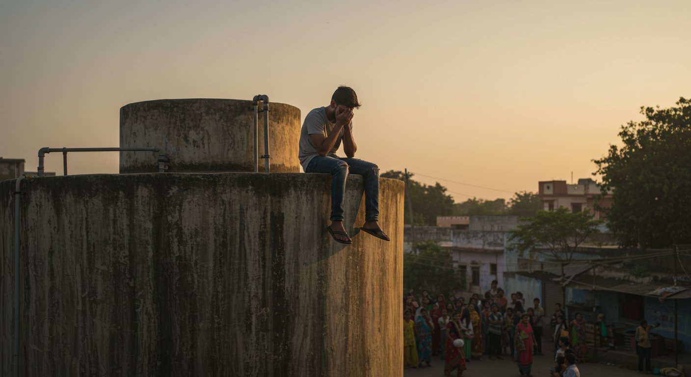 'Veeru' The Lover Climbs Water Tank; Cries 'I Can't Live!' After Girlfriend Ignores Call