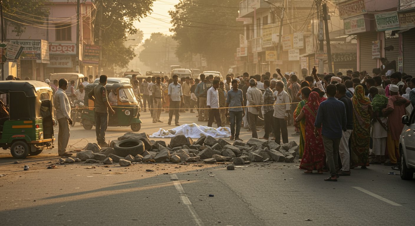 यूपी में खौफनाक वारदात: धारदार हथियार से युवक की हत्या, सिर की हड्डियां 10 मीटर दूर गिरीं; गुस्साए लोगों ने किया रोड जाम