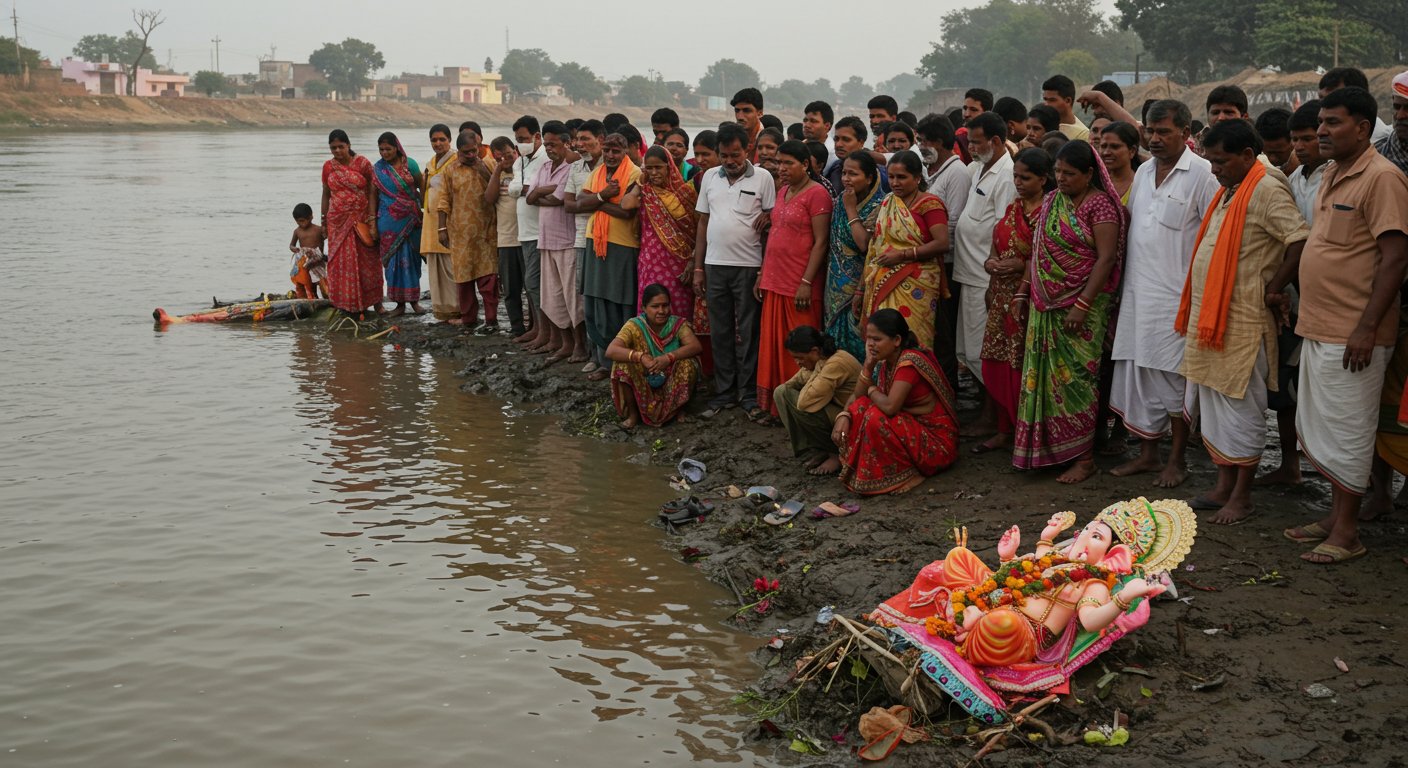 हाथ पकड़े आगे बढ़े और फिर…मूर्ति विसर्जन के दौरान नदी में डूबे 11 युवक, 2 के शव बरामद; यूपी के गांव में मातम