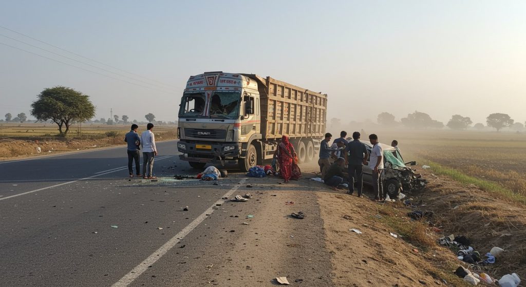 Pilibhit: Horrific Accident, Out-of-Control Truck Mows Down People Standing By Roadside, Three Dead; Car Occupants Were Going To Kathmandu