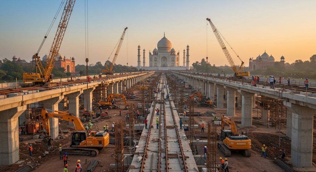 Agra Metro Work Accelerates: Nine New Machines Installed, Target Set for January 2027 Completion!