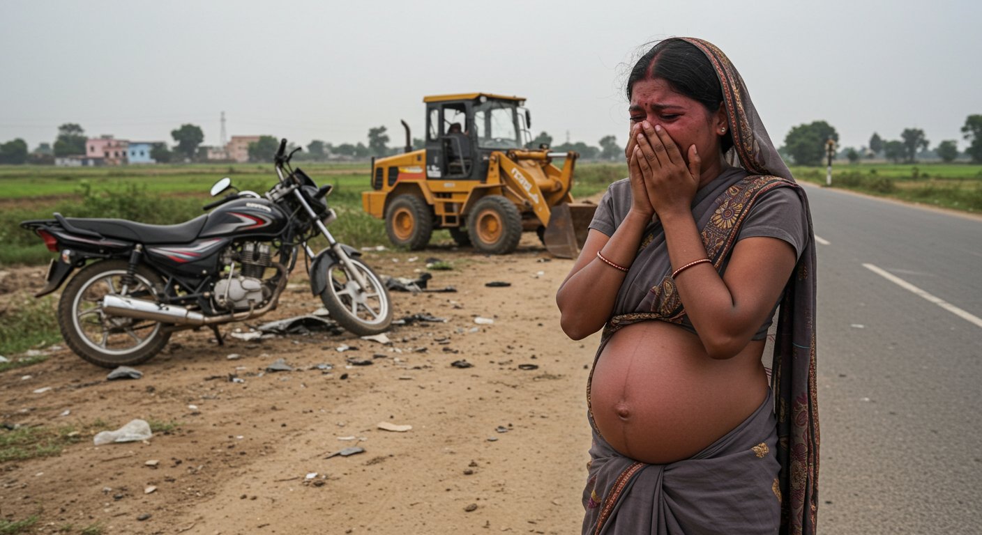अलीगढ़ में लोडर का कहर: टप्पल के दरोगा की सड़क हादसे में मौत, 8 महीने की गर्भवती पत्नी का रो-रोकर बुरा हाल