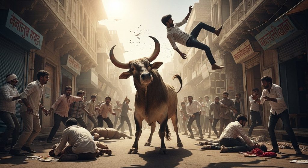 Deadly bull rampage in Aligarh: Two killed, several injured; video of youth tossed on horns goes viral
