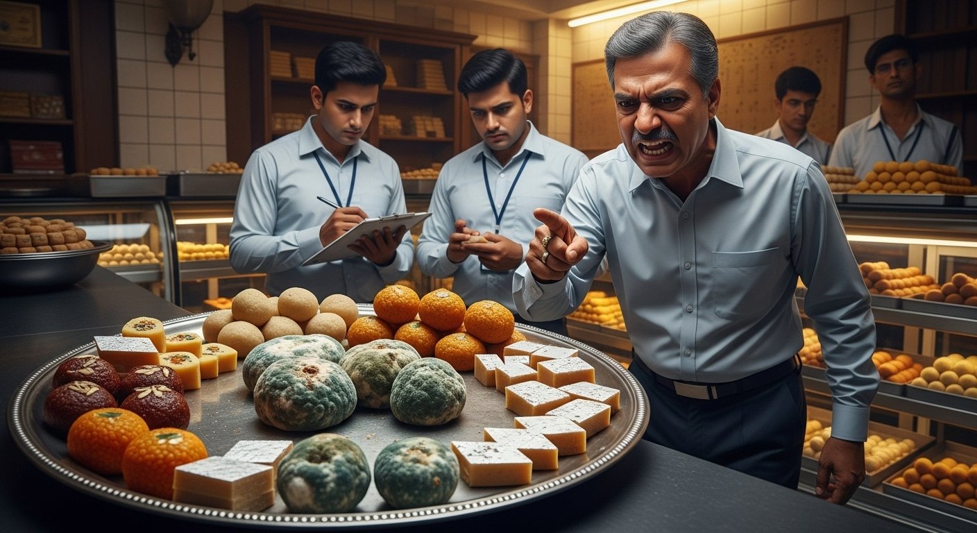 अलीगढ़ में बवाल: विकास स्वीट्स की मिठाई में फफूंद मिलने पर भड़के एडीएम, खाद्य सुरक्षा विभाग की जांच शुरू