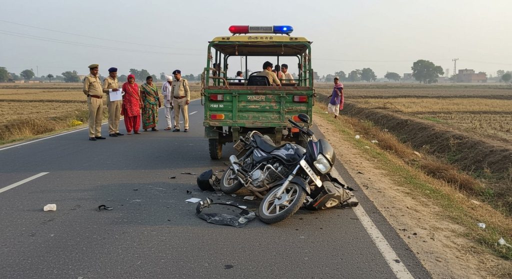 Aligarh: Tragic Accident: Bike Hits Tractor-Trolley, Farmer Killed, Grandson Injured