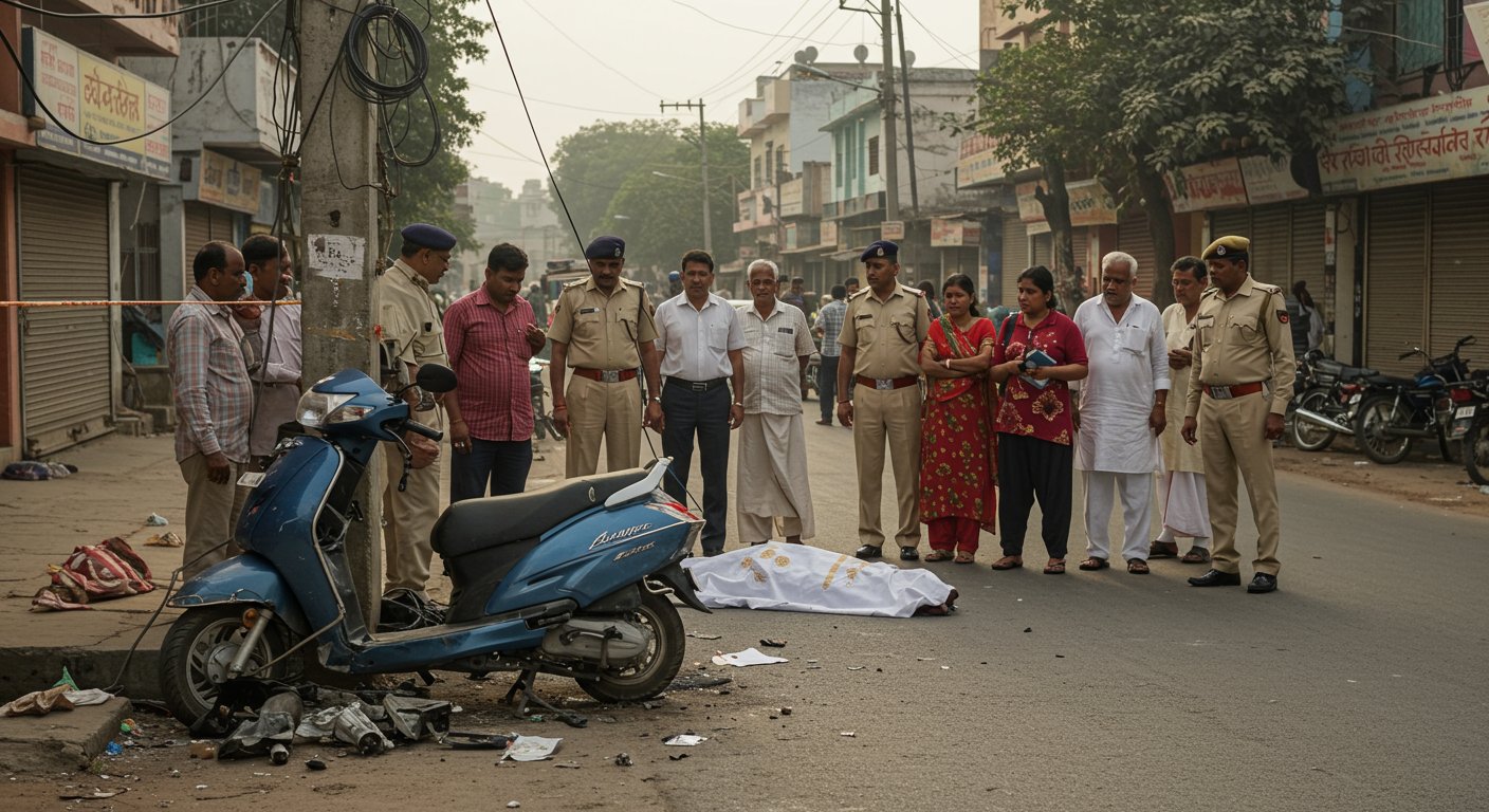 अलीगढ़ में भीषण हादसा: बिजली के पोल से टकराई स्कूटी, प्रॉपर्टी डीलर की मौत से परिवार में छाया मातम
