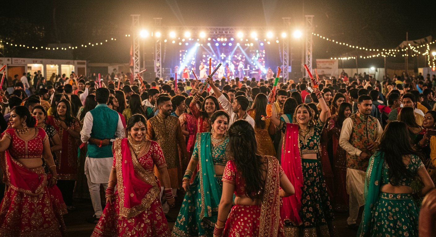 हाथरस में अमर उजाला डांडिया नाइट का धमाल: ’52 गज का दामन’ पर झूमे लोग, रेणुका पंवार के गीतों ने मचाया धूम!