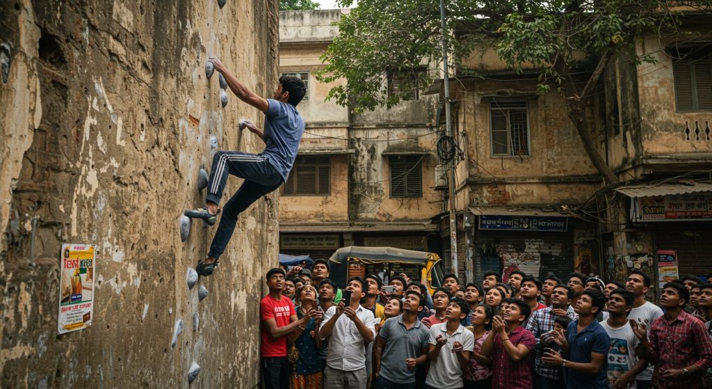 India's 'Monkey King' Goes Viral: Youth Climbs Walls Unaided, Video Stuns Everyone!