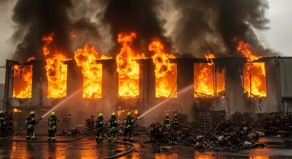Massive fire erupts at Amethi shoe warehouse, Rs 10 lakh worth of goods gutted; Firefighters bring blaze under control after strenuous efforts.