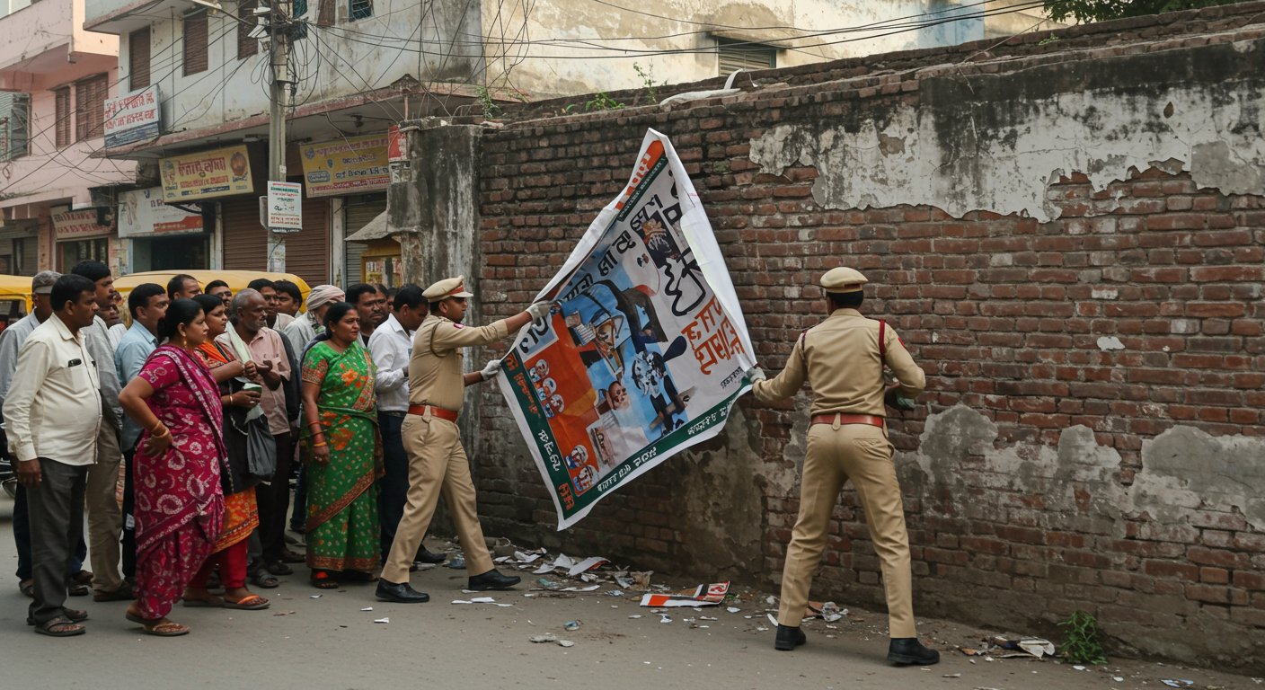 कन्नौज में विवादित होर्डिंग: पुलिस ने तुरंत हटाए, अखिलेश यादव ने भी किया ट्वीट, सियासी पारा हाई!