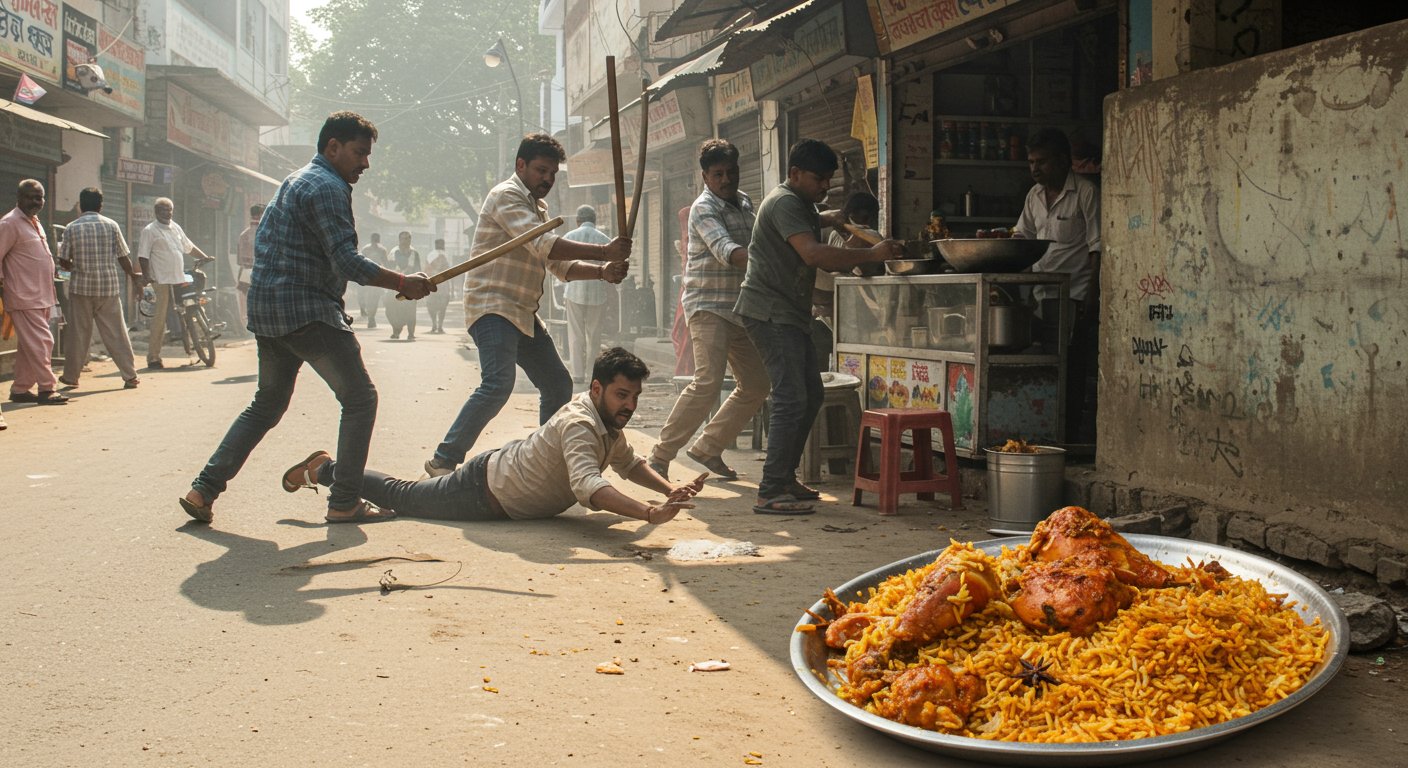 अमरोहा में बिरयानी में लेगपीस मांगना पड़ा महंगा, युवक की लाठी-डंडों से पिटाई