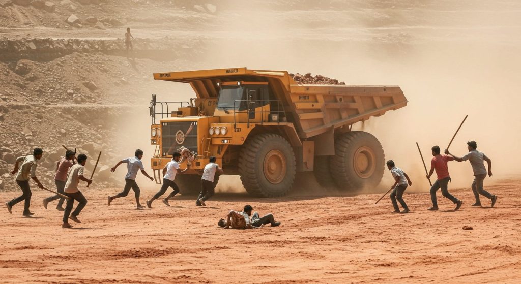 UP: Deadly Attack on Team Stopping Illegal Mining; Attempted to Crush with Dumper, Lathis Also Drawn