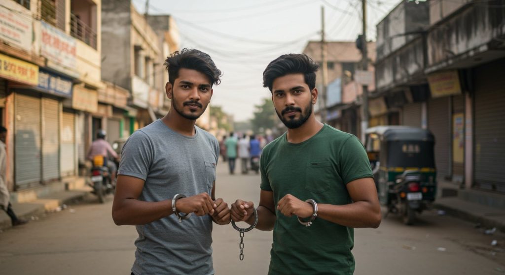 Youths posing as 'Jai-Veeru' made a reel with handcuffs in Auraiya; police investigating.