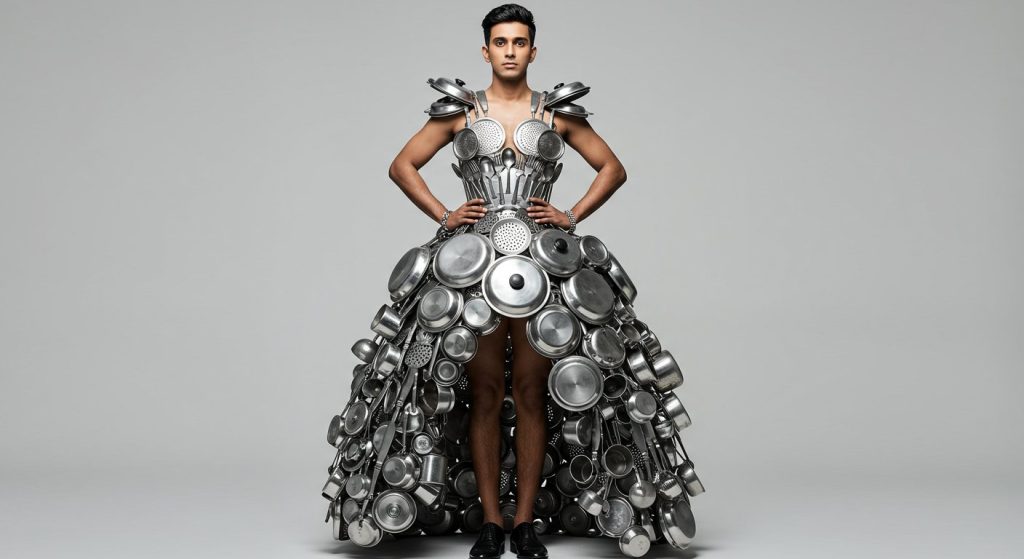 Incredible! These 'Bhaiya' Even Surpassed Urfi, Crafting a Spectacular Dress from Utensils That Blew Everyone's Mind.
