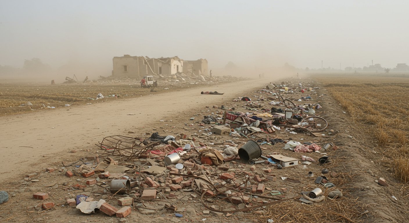 अयोध्या धमाके का खौफनाक मंजर: रामकुमार का शव सड़क पार, घर का सामान खेतों में बिखरा, मलबे में दबा रहस्य