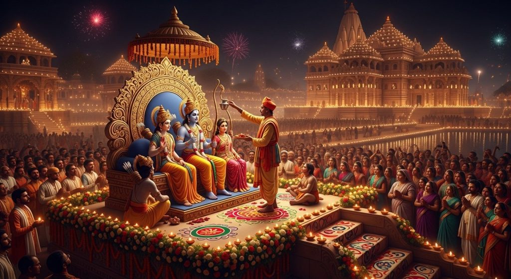 Ayodhya Deepotsav 2025: CM Yogi Performed Lord Ram's Coronation, City Echoed with Chants of Jai Shri Ram
