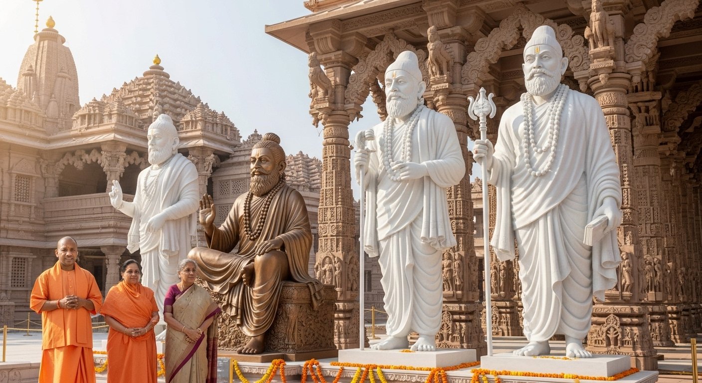 अयोध्या में सीएम योगी और वित्त मंत्री सीतारमण ने किया दक्षिण भारतीय संतों की प्रतिमाओं का अनावरण: सांस्कृतिक एकता का नया अध्याय