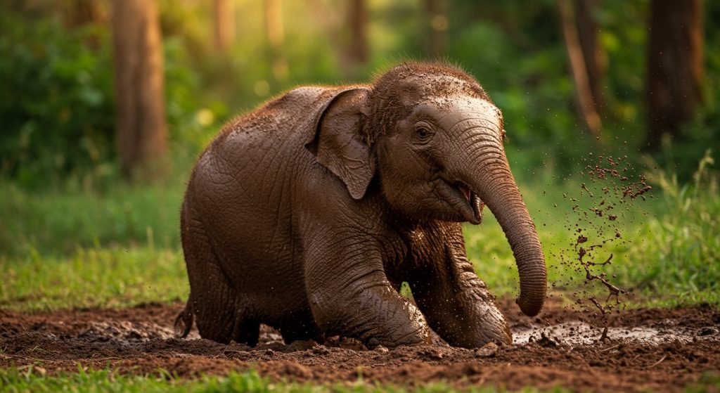 Elephant Calf Plays With Mud Instead Of Water; Video Will Make You Say 'How Cute!'