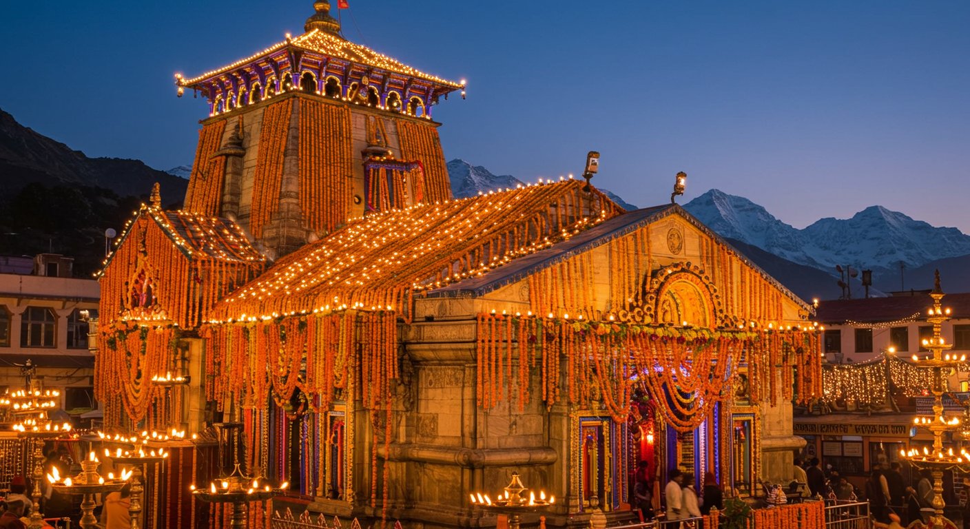 बद्रीनाथ धाम में दीपावली पर 12 क्विंटल गेंदे के फूलों की भव्य सजावट; 25 नवंबर को बंद होंगे कपाट