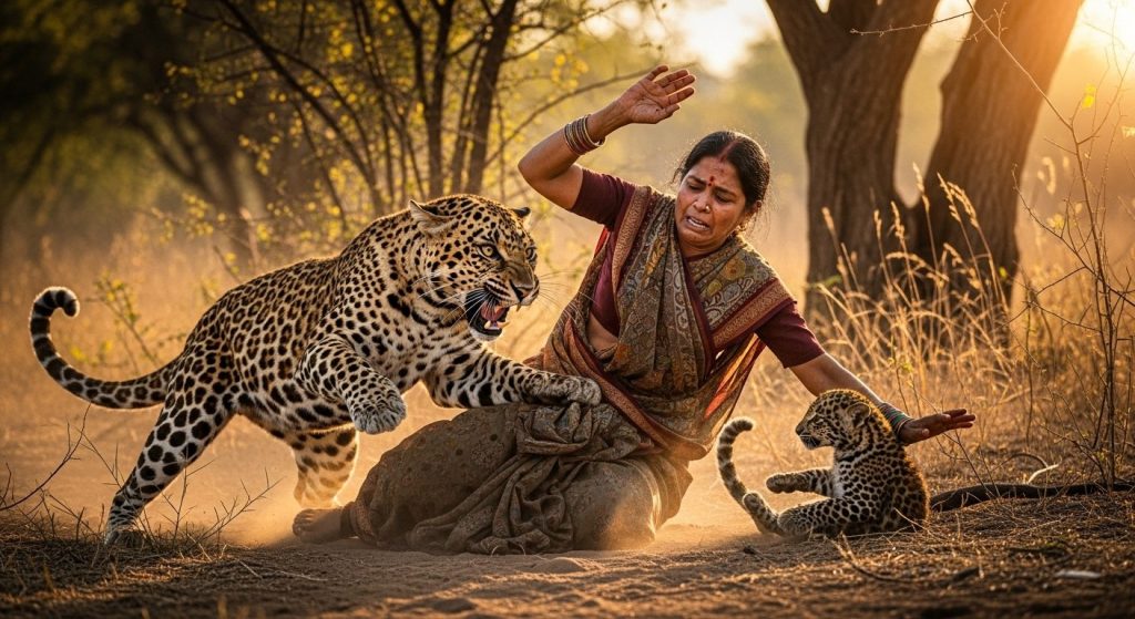 Bahraich Horror: Woman Mistook Leopard Cub for Kitten, Picked It Up; Ambushing Leopard Attacked, Critical Condition.