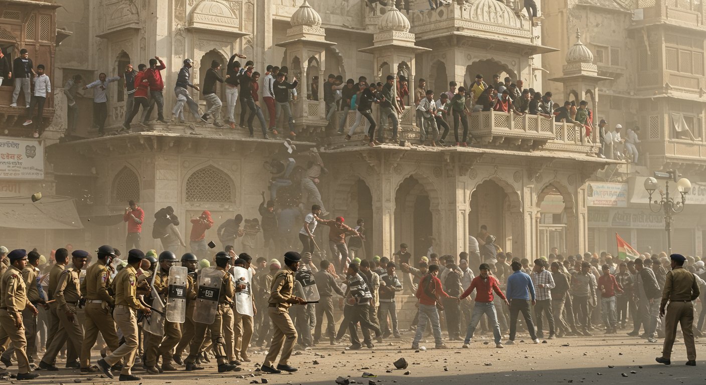 बरेली बवाल: धर्मस्थल की छत से उतरकर पुलिस पर पथराव करते दिखे बवाली, ड्रोन वीडियो ने खोली पूरी हकीकत