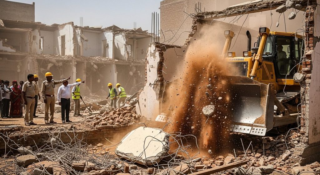 Second Straight Bulldozer Action in Bareilly: Cantonment Board Demolishes Many Illegal Structures