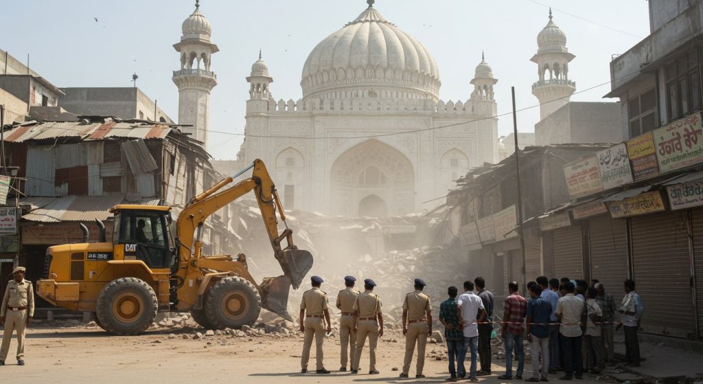 Bareilly: Bulldozer to Demolish Illegal Market Built Under Shrine's Guise Following Court Order; Had Been Sealed Following Ruckus