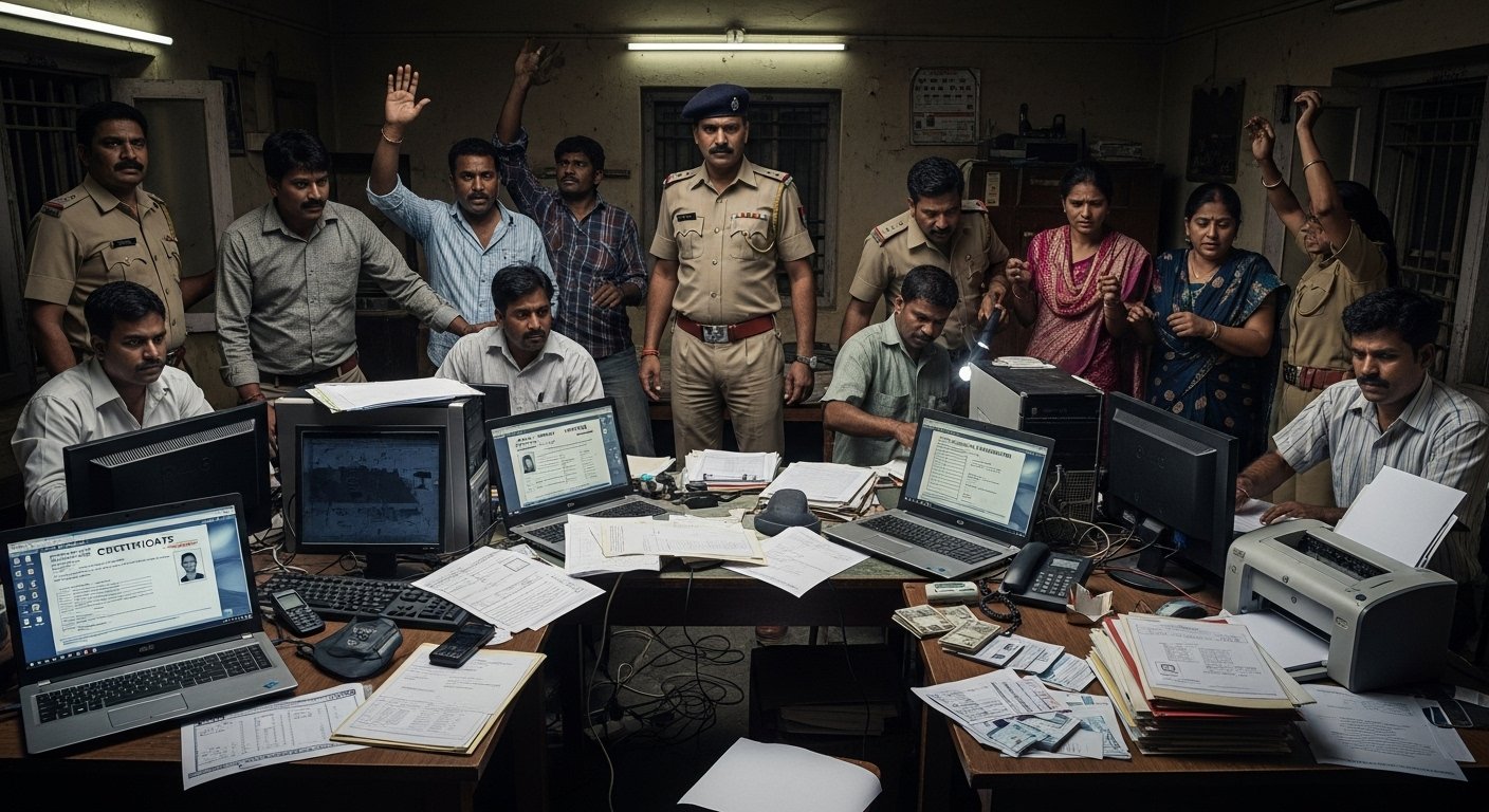 बरेली: बंद मकान में चल रहा था ‘जालसाजी का बड़ा खेल’, पुलिस ने छापा मारकर 9 धोखेबाजों को दबोचा