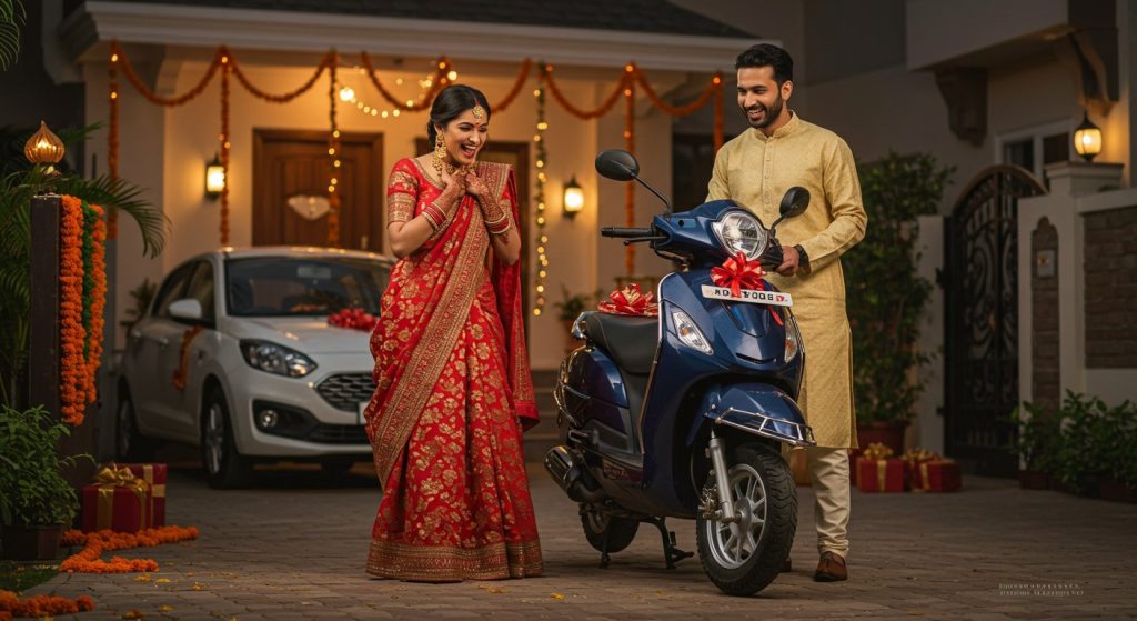 Bareilly's New Style of Love: Wives Get Scooty, Car Instead of Jewelry on Karwa Chauth!