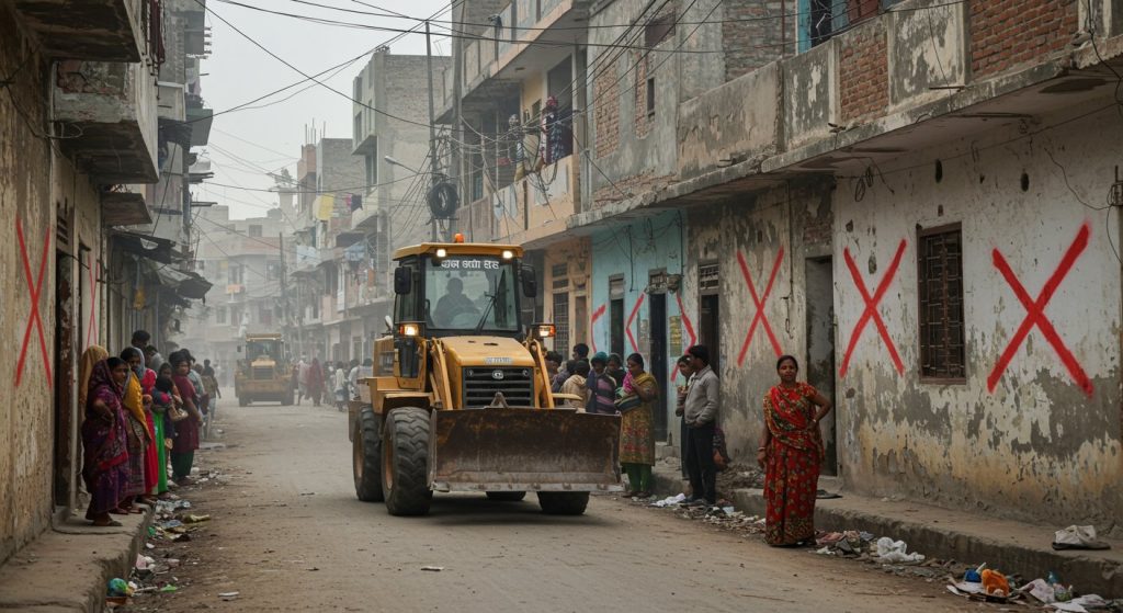 Bareilly Municipal Corporation's Bulldozer Roars Over Illegal Occupations: Hundreds of Houses Marked Red, Panic Ensues