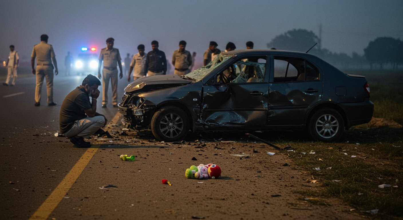 बरेली में दर्दनाक हादसा: अज्ञात वाहन ने मारी टक्कर, कैंसर पीड़ित मासूम की मौत, पिता समेत चार घायल