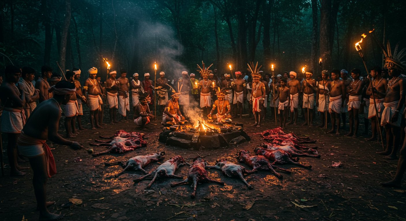 बस्तर दशहरे में 12 बकरों की बलि: काले जादू की अनोखी रस्म ने मचाई सनसनी