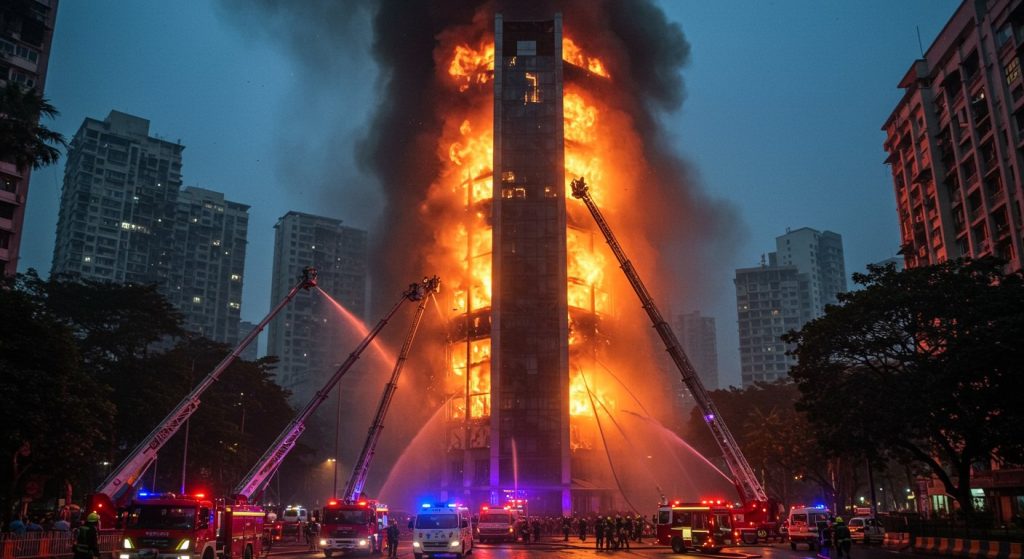 Massive fire at Mumbai's major business center, several people feared trapped, rescue operation underway