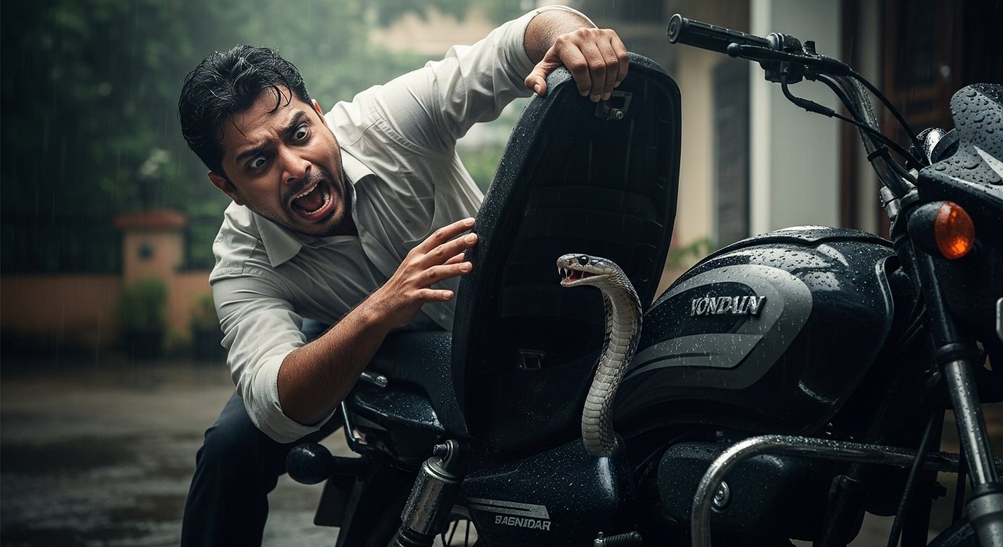 बारिश में खड़ी बाइक में छिपी थी मौत, स्टार्ट करते ही चीख पड़ा शख्स!