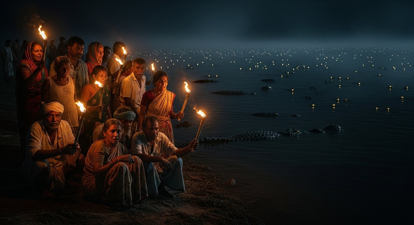 नाव हादसा: जिस नदी में पलटी नाव, वन विभाग के सर्वे में मिले 1200 मगरमच्छ; रात भर तट पर टॉर्च लिए बैठे परिजन