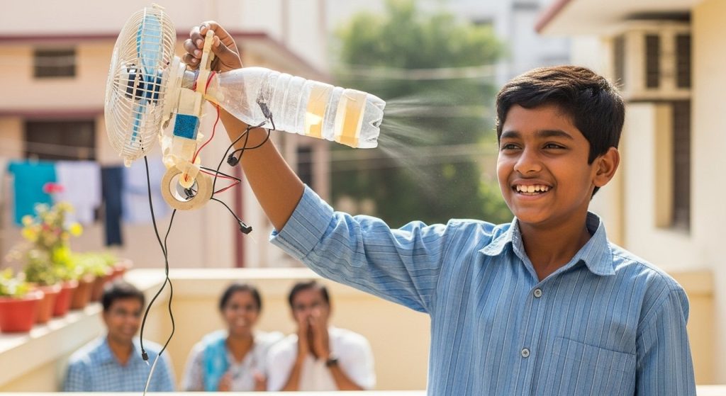 Relief from Heat: Boy Discovers Brilliant 'Air-Cooling' Hack, People Call It 'Real Innovation!'