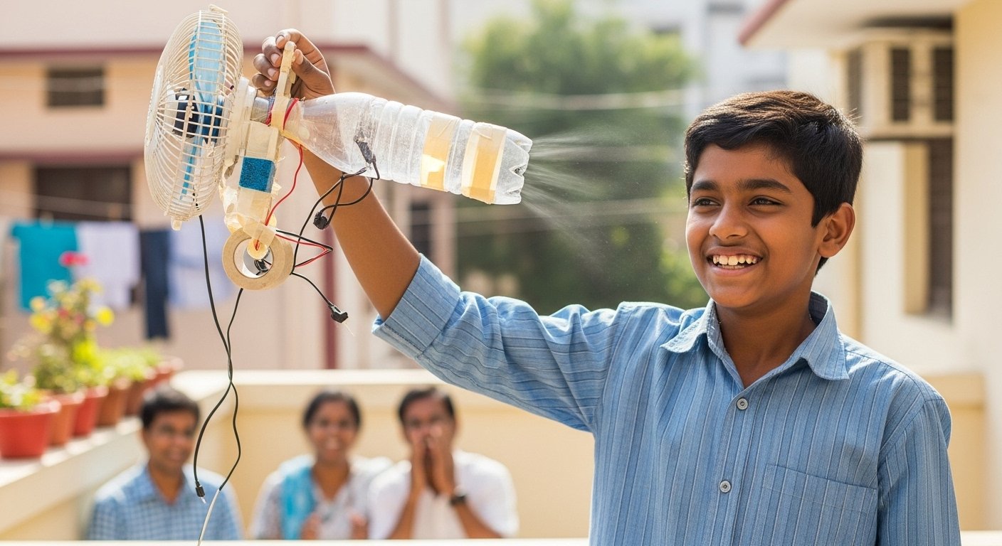 गर्मी से राहत: लड़के ने खोजा ‘हवा खाने’ का कमाल का जुगाड़, लोग बोले ‘असली इनोवेशन!’