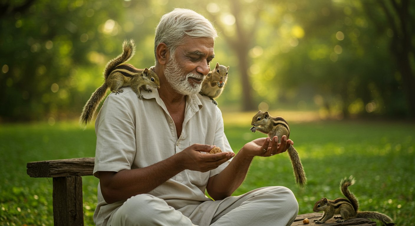 ये दोस्ती हम नहीं तोड़ेंगे! चेतन और गिलहरियों की दिल छू लेने वाली अनोखी जुगलबंदी हुई वायरल
