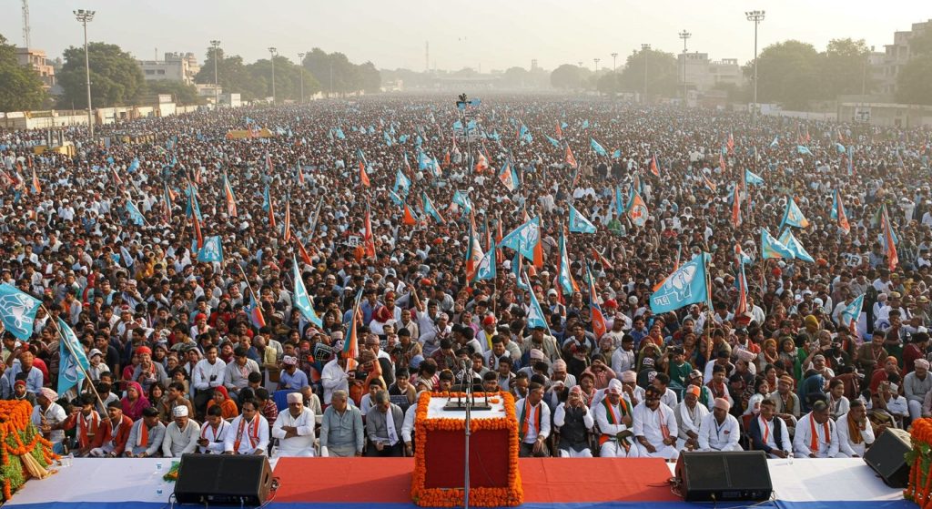 Lucknow: BSP's Show of Strength; Thousands of Workers Arrive, Mayawati to Address at 9 AM Today