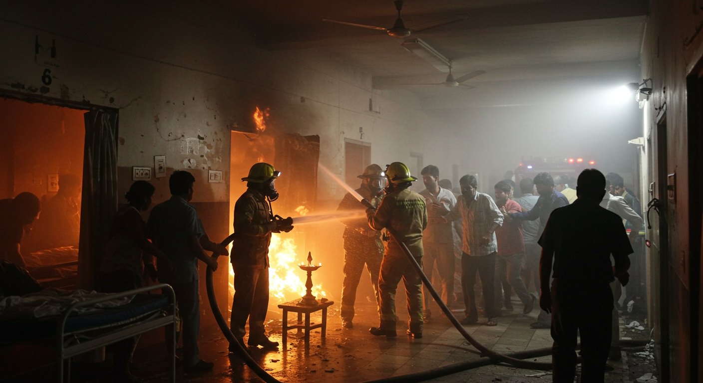 बदायूं के निजी अस्पताल में दीये से लगी आग, मची अफरातफरी, फायर ब्रिगेड ने बुझाई