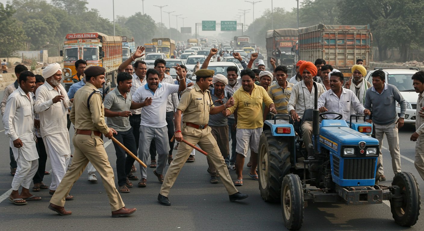 बरेली-मथुरा हाईवे पर पुलिस का डंडा और किसानों का हंगामा: बदायूँ में क्यों भड़का तनाव?