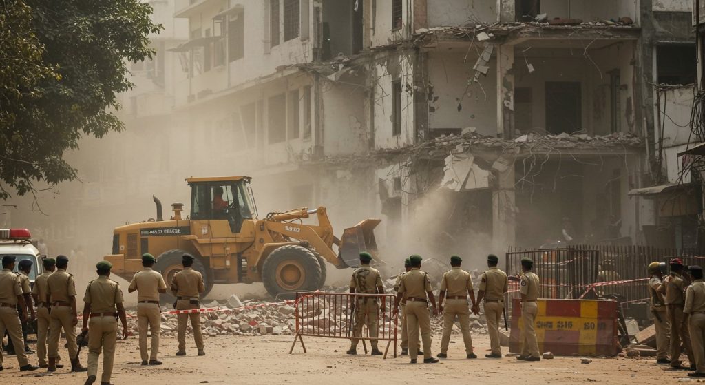 Bulldozer Demolishes Illegal Construction in Sambhal; Entire Area Turns Into a Cantonment, Administration Sends Strong Message